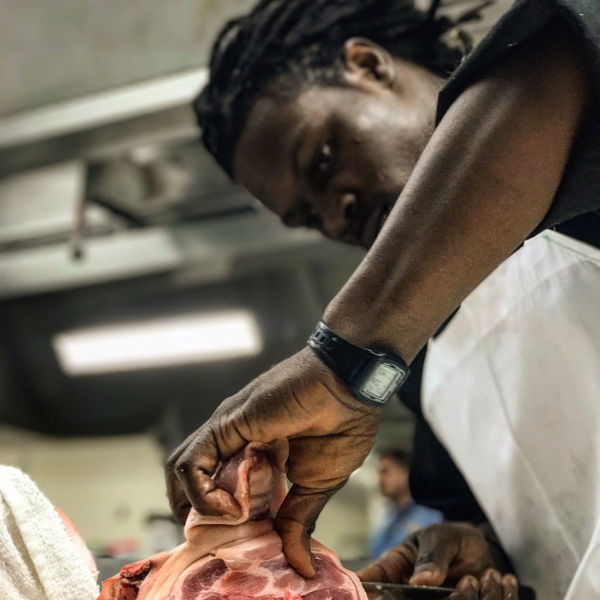 Focused. Determined. 🔥💯

Chef Byron Bradley, hard at work in the <a href="/NewOrleansENMCC/">New Orleans ENMCC</a> kitchen, during Chefs Taste Challenge 2018🔪