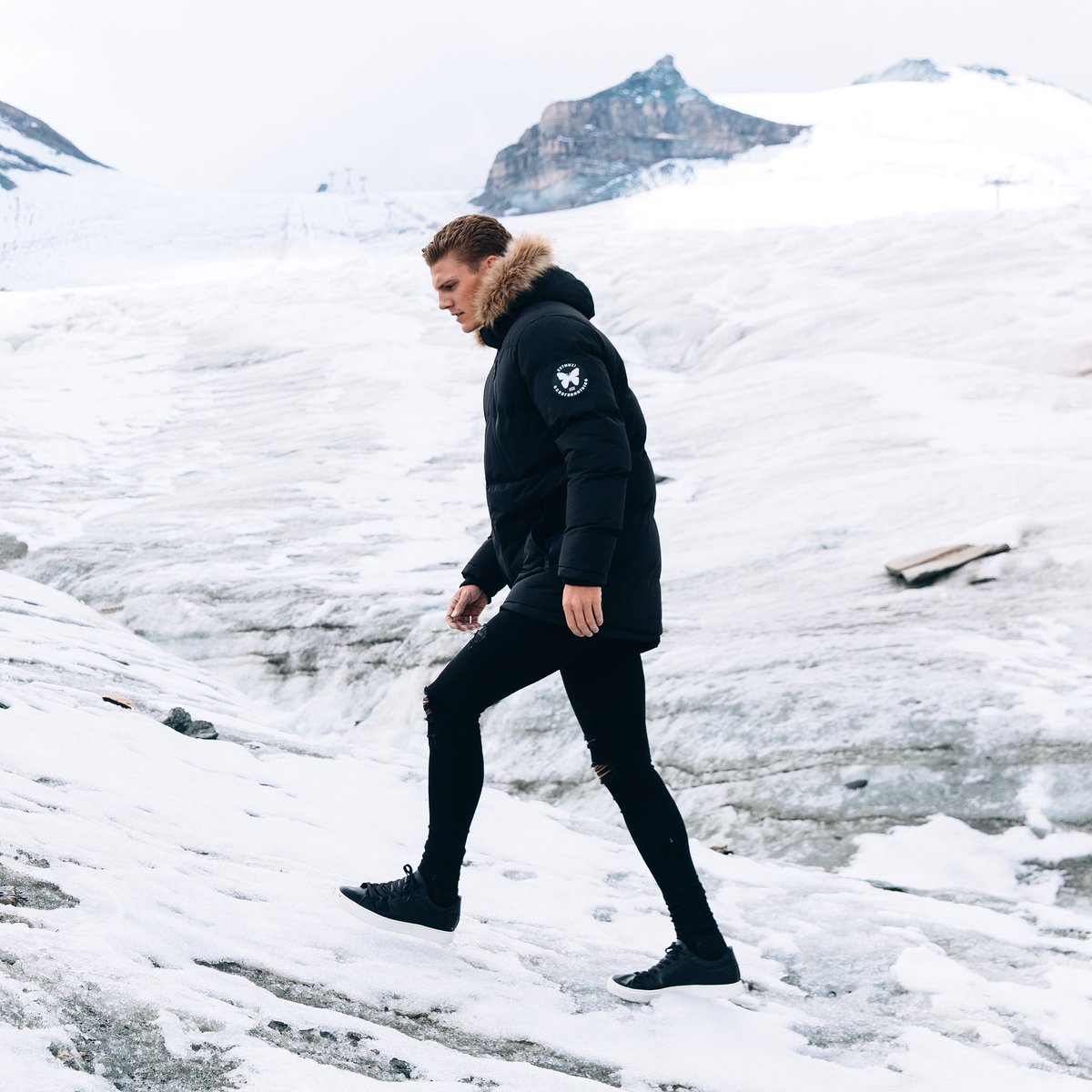 good for nothing glacier black long parka
