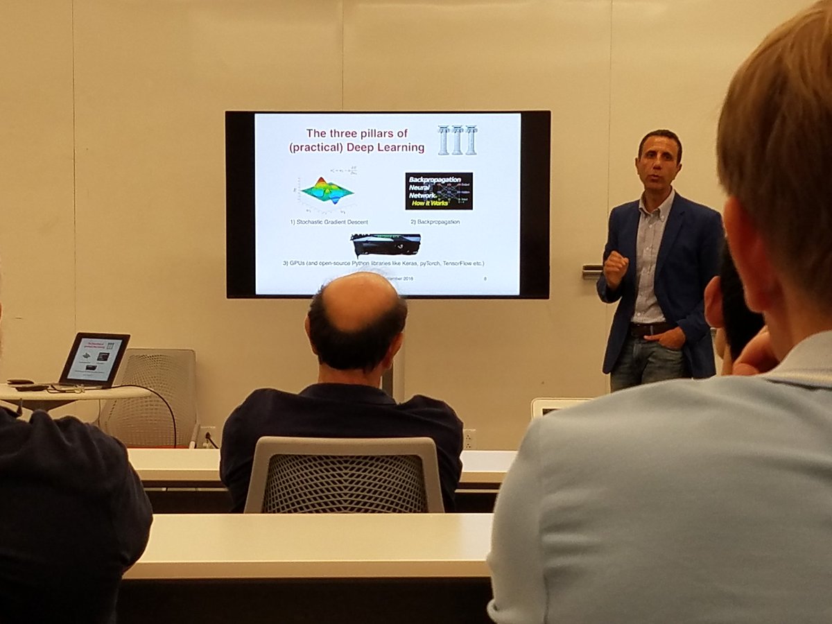 rkimura47's tweet photo. Matteo Fischetti presents a MILP model for generating adversarial solutions against deep neural networks for handwritten digit recognition at #TepperQuad. @CMU_INFORMS #MIPpersToTheBone https://t.co/KGb25Nqjms