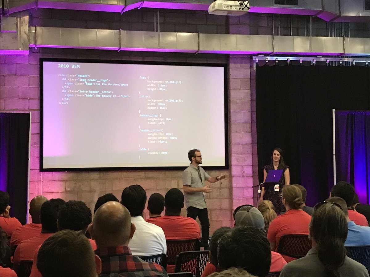 codeoutside's tweet image. CSS Naming Conventions at @fusionconf, an awesome presentation by @glennabaron @atannerhodges @RedVentures #fusionconf #fusion2018