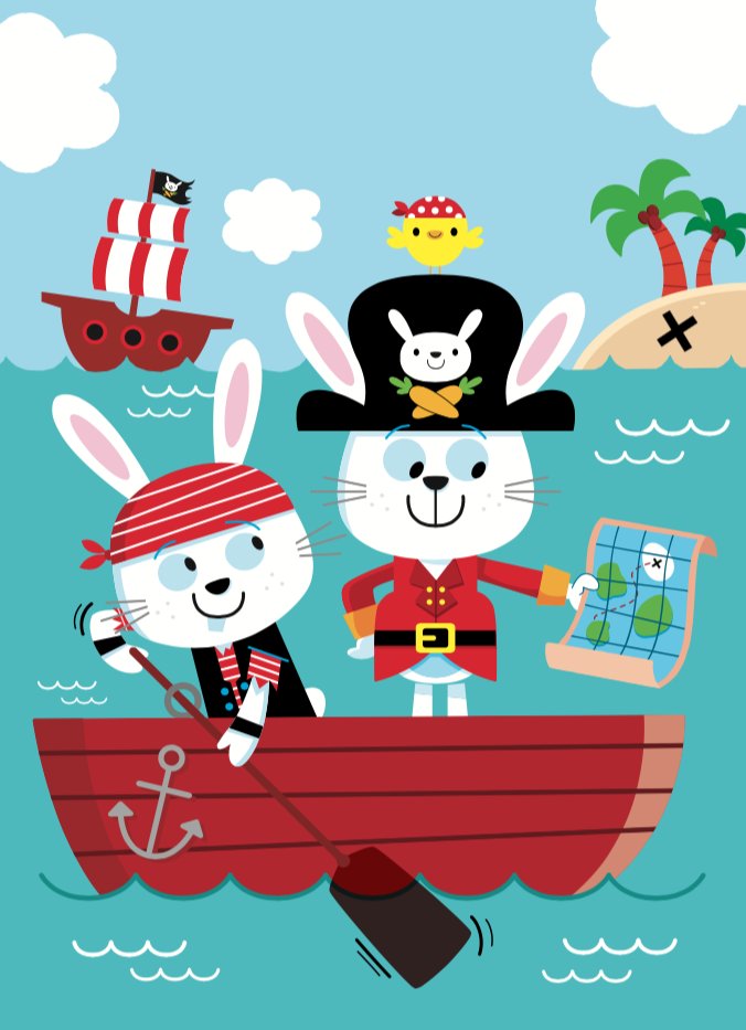 knowble1233's tweet photo. EASTER-PIRATE GREETING CARD #illustration #characterdesign #kidslitart #kidsbooks #greetingcards #pirates #rabbits #pirateships #bunnies #sailing #treasuremaps #millertoons https://t.co/f9MGoihJab