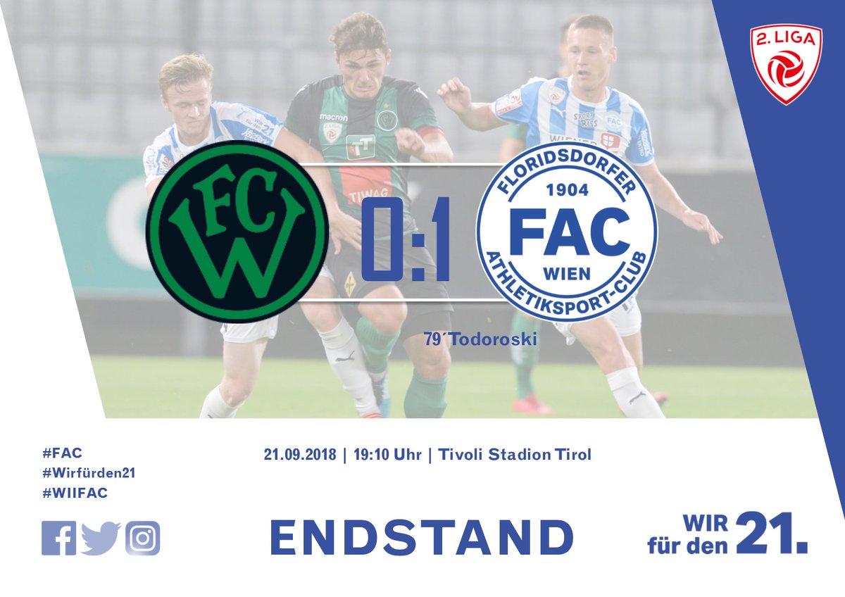 FACWien's tweet photo. #Schlusspfiff in Innsbruck 🚫⚽️ Unser FAC gewinnt bei den Amateuren von  @wackerinnsbruck durch das Goldtor von Andrej #Todoroski mit 1:0 😃💪 #FAC #Wirfürden21 #WIIFAC https://t.co/AGnGMWhjCv