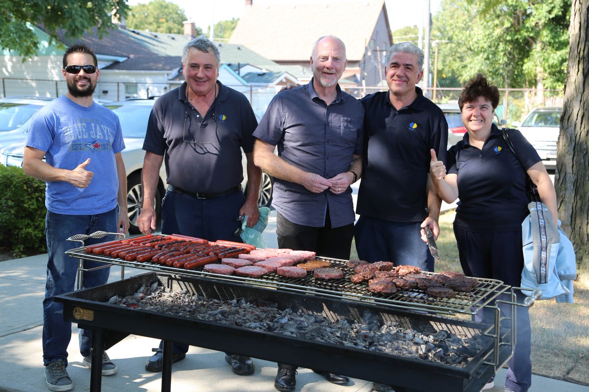 HWCDSB's tweet photo. Burgers, hot dogs &amp; smiles for the first annual Director's Office Welcome Back BBQ! Today, our administrative staff joined together to not only celebrate a new school year, but raise funds for Tags for Toys, an initiative that sponsors our needy students during Christmas. https://t.co/rNCvxHCBaz