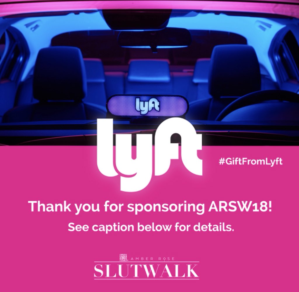 Lyft is providing a discount code for SlutWalk attendees. Just enter ‘ARSW2018’ into the promo section of your app for 20% off 2 rides up to $5 each to and from the march! #GiftFromLyft