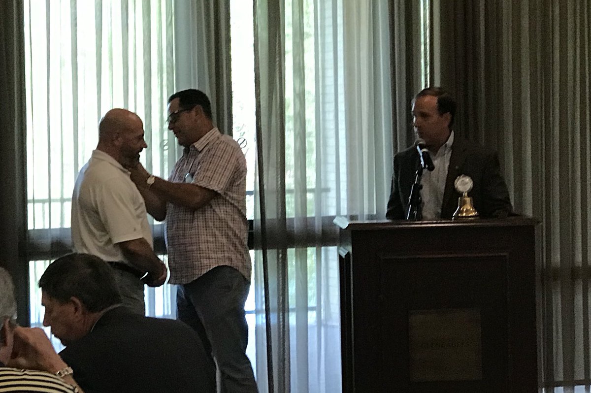 <a href="/PlanoMetro/">Plano Metro Rotary</a> recently welcomed back Past President, Kathi Dye, and new member, Dean Ciccarell. #ServiceAboveSelf