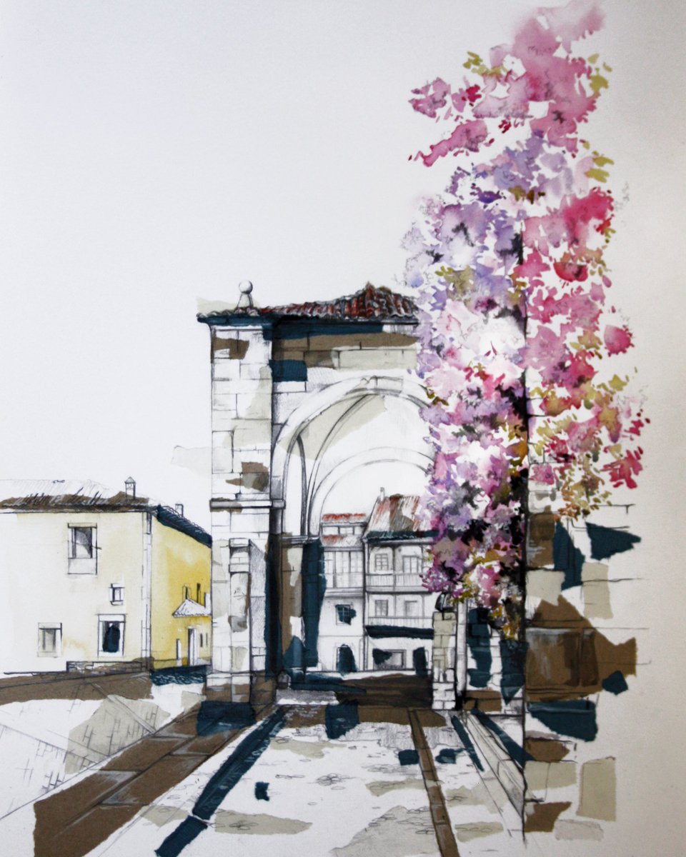 cordeliapickfor's tweet photo. Collage de la Basílica con la buganvilla #collage #mixedmedia #art #llanes #asturias https://t.co/tKbGJAVu6c