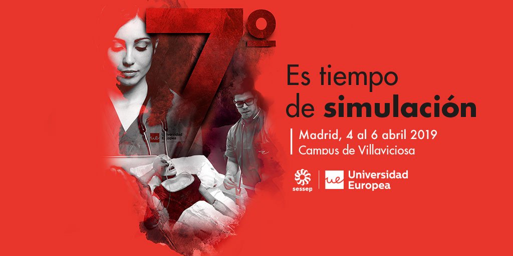 Sessep_Esp's tweet photo. La Sociedad Española de Simulación Clínica y Seguridad del Paciente @sessep_esp anuncia su 7º Congreso SESSEP 2019 #SESSEP19. Sede: Universidad Europea de Madrid @UEuropea, Campus de Villaviciosa, del 4 al 6 de abril #semanadelasimulacion18 #HcSimWeek18 @HcSimWeek @SSHorg https://t.co/Pio5MnbG7y