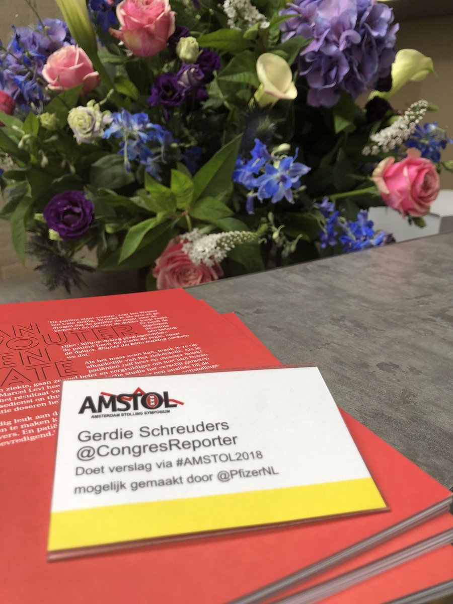 CongresReporter's tweet photo. Mooi vak heb ik...dank @PfizerNL @AMC_NL en @MiddeldorpS dat ik vandaag relevante kennis buiten de muren van de congreszaal kon brengen! #amstol2018 https://t.co/SefVI2yym5
