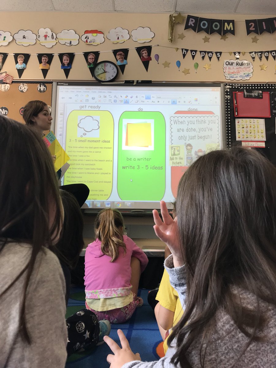 BlanchardMem's tweet photo. Stretching our small moments to write 3-5 ideas...because we are writers! #CultivateKids #grade1rocks #ablearns #writing #getreadydodone https://t.co/IojwFQmPmd