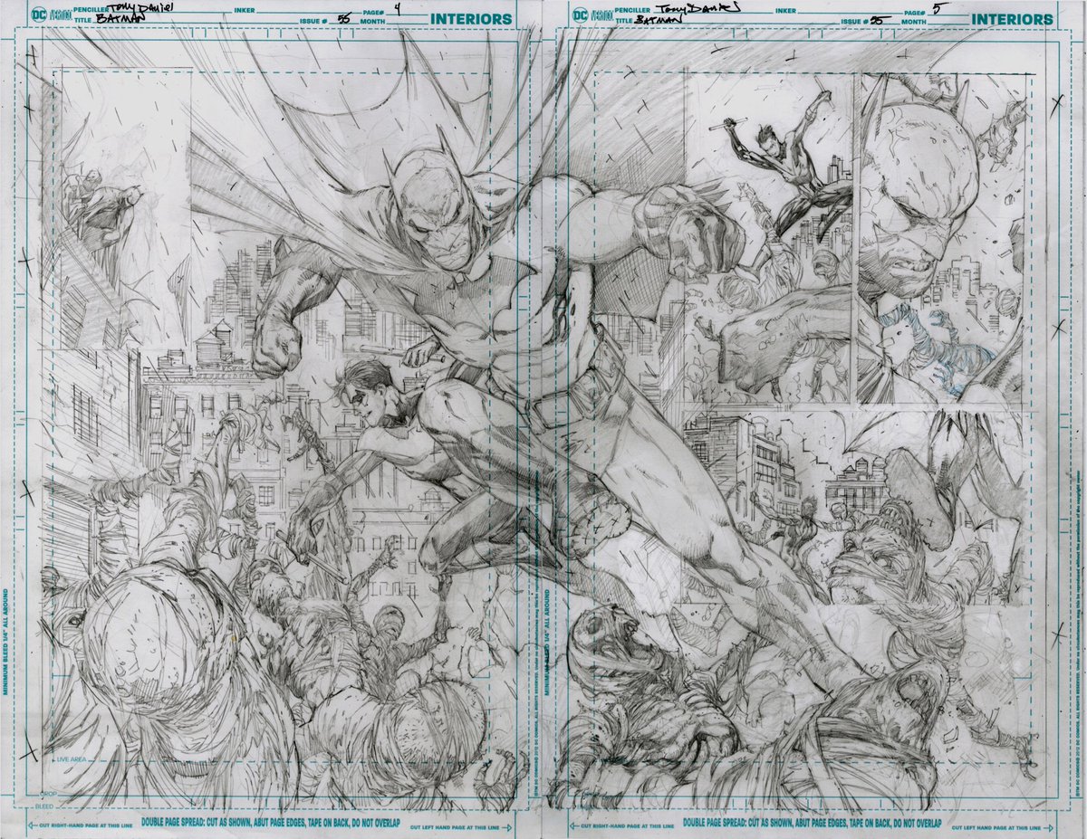 Pencils for #Batman 55 spread with #Nightwing #DickGrayson