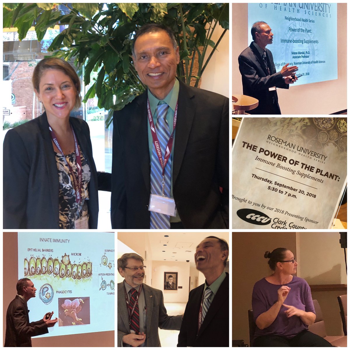 RosemanMedicine's tweet photo. #NeighborhoodHealthSeries - new season! Manas Mandal, PhD, Faculty @rosemanuhs presents: Health Benefits/Risks of Supplements. Excellent information. ASL provided. Thank you to @CCCULV sponsor! @CCMSNevada @ImmunizeNV @summerlinlv @HealthyYoungNV >>speakers@roseman.edu<< https://t.co/hBEJahDkZy