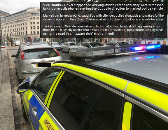 ASPRoadSafety's tweet photo. Further enforcement from our @Tri_Force colleagues in #Bristol yesterday targeting those who pose a danger to other road users. #dailybusiness #ditchthedistraction #mobilephone
Caught using your hand held phone = 6 points & £200
We cant be everywhere but we will be somewhere. https://t.co/t9VCDatFQL