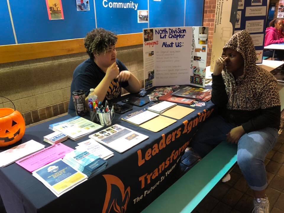 lit_wi's tweet photo. Spent yesterday talking to North Division students about the importance of the #YouthVote is heard this election and getting them to pledge to vote, and making sure the are registered to vote. #LITFuture https://t.co/TQ5npn3xKl