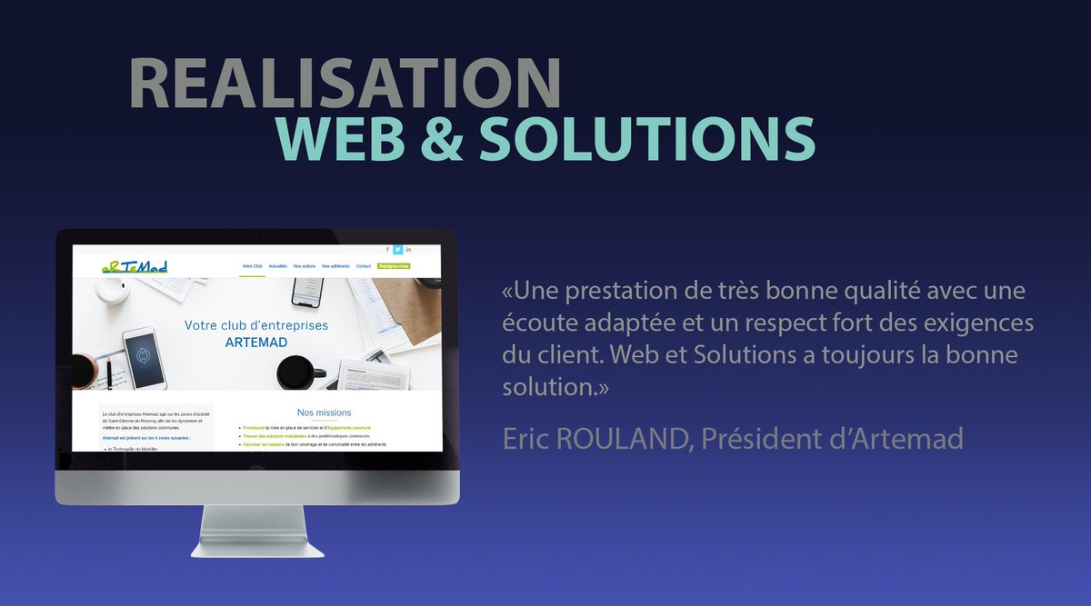 WebetSolutions's tweet photo. Une réalisation de l'équipe #WordPress de #WebetSolutions : le site https://t.co/wKA0hjY1qn est en ligne ! Merci @Eric_Artemad pour ce projet :) https://t.co/hEPJXq4mK2