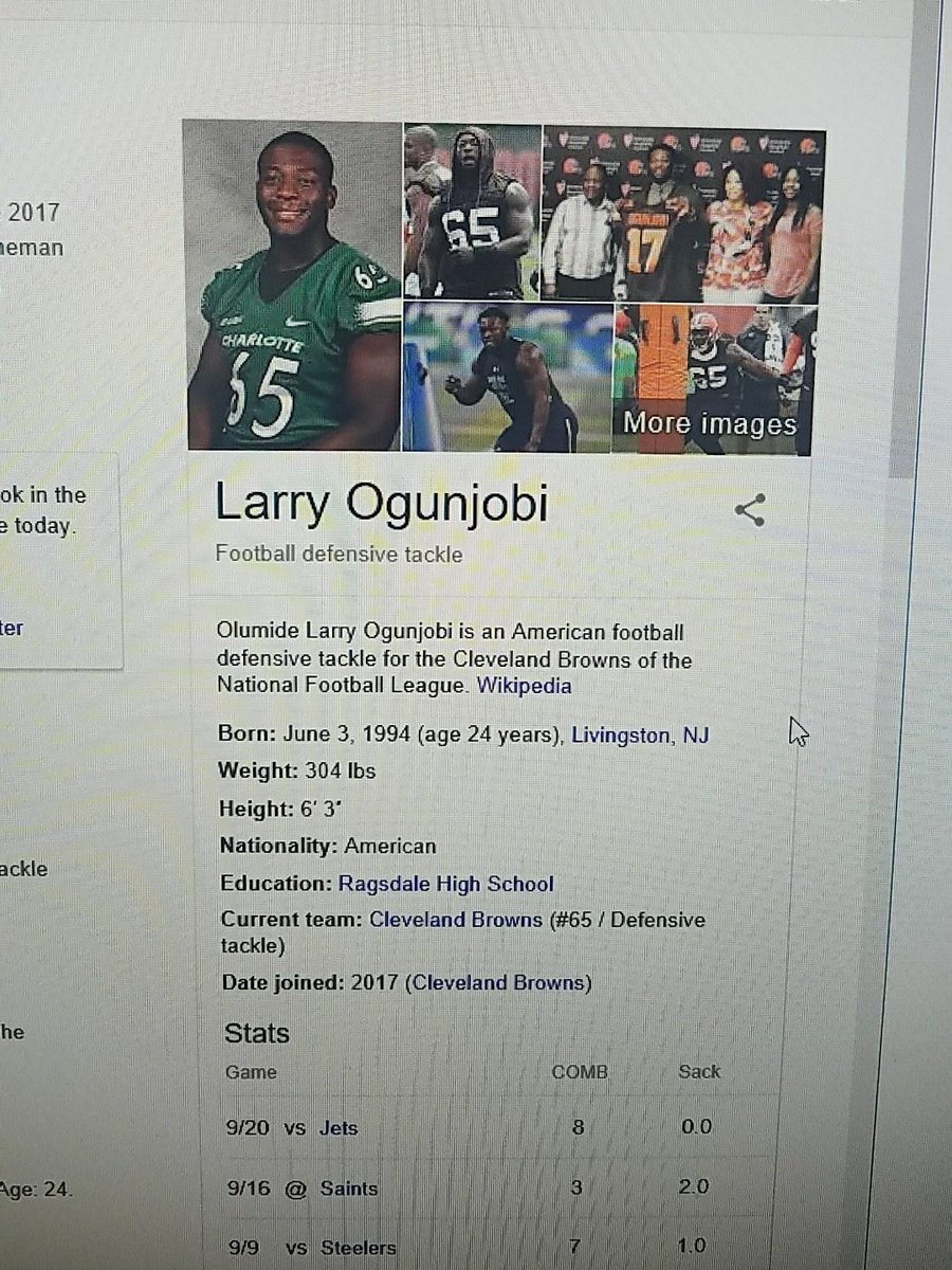 yowhitemike's tweet photo. @Mr_Ogunjobi holding it down for #uncc in the #nfl and check that stat line to start the season 👀👀👀. Someone needs to tell google you have more education than just HS #unccalumni https://t.co/ui8Wz7jtA9