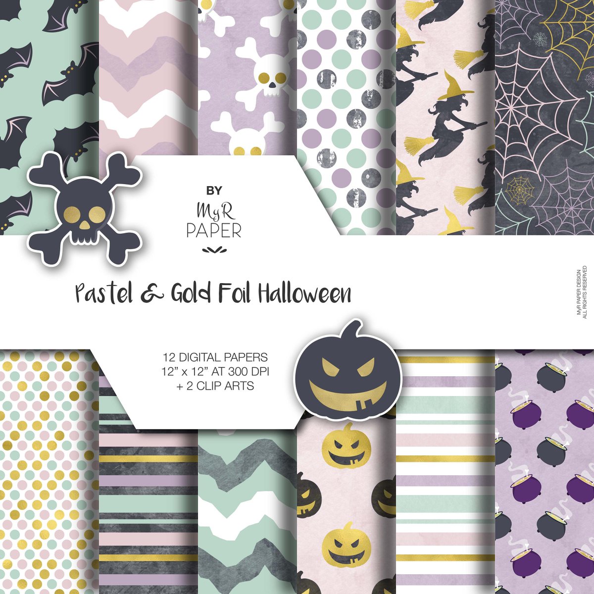myrpaper's tweet photo. I'm happy to show you one of the item of my #etsy shop: https://t.co/bdzgFHVEyt #cliparts + #digitalpaper perfect for #Halloween in #pastelcolors and #goldfoil with #dots #chevron #witch #bat #skull #pumpkin #web for #Scrapbooking #BabyShower #invites #cards #Printable https://t.co/c5ZSobcaG0