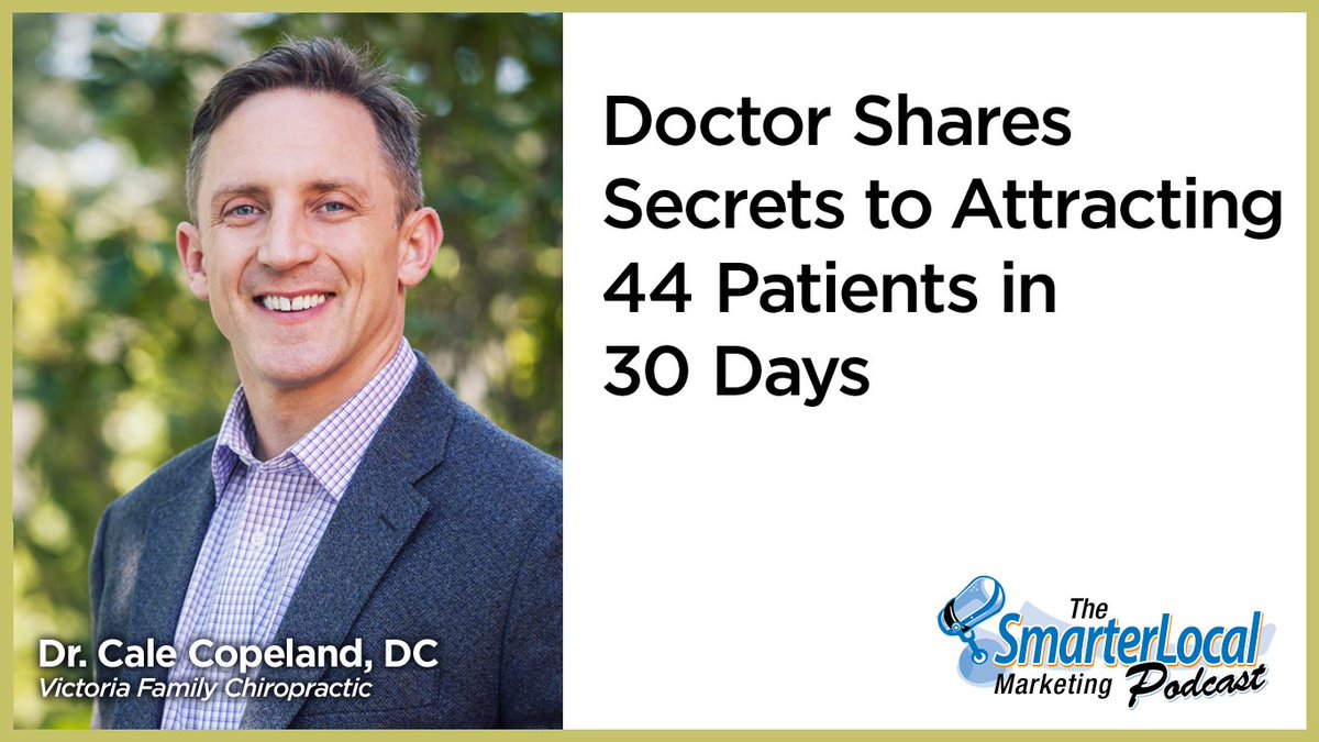 Are looking to attract new patients to your practice? In this episode, Dr. Cale Copeland shares the secrets learned from embracing a SmarterLocal Marketing program that produced him 44 patients in 30 days. #chiropracticmarketing #therapistmarketing ow.ly/AiVc30ixMN9