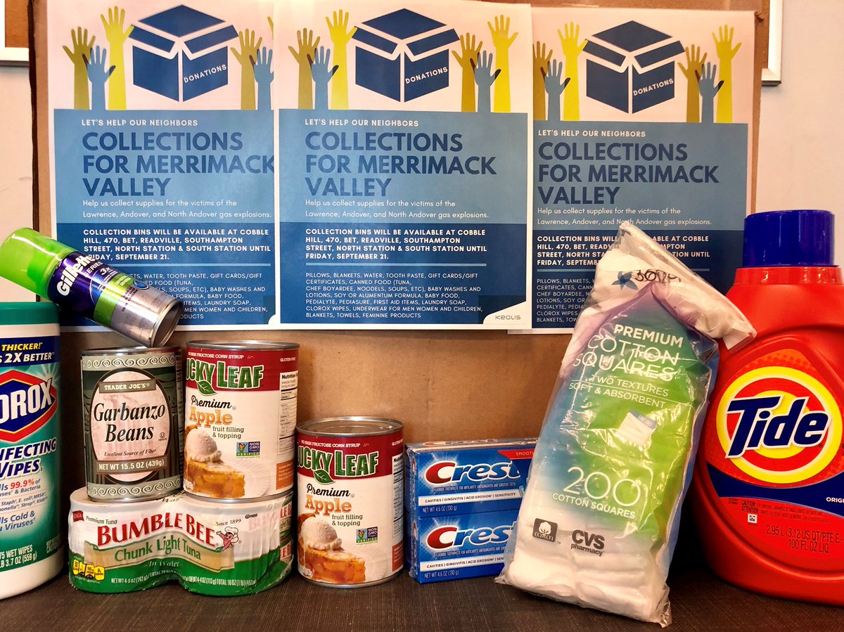 KeolisBoston's tweet photo. Keolis Boston team members are collecting donations for our neighbors and fellow @MBTA_CR employees impacted by the #MVGasFire, helping them meet short and long-term needs. If you would like to lend assistance, please visit the following link: https://t.co/bKUnR43eJI #MVFire https://t.co/39fFJL7yn2