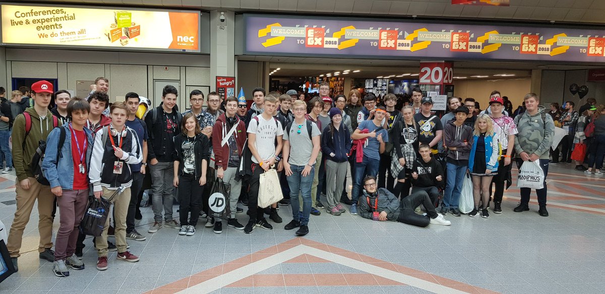 NNescot's tweet photo. A fantastic day for NEXTGEN and Creative media students at EGX. Imaginative. Intellectual. Inspirational. https://t.co/69s19YVzCH