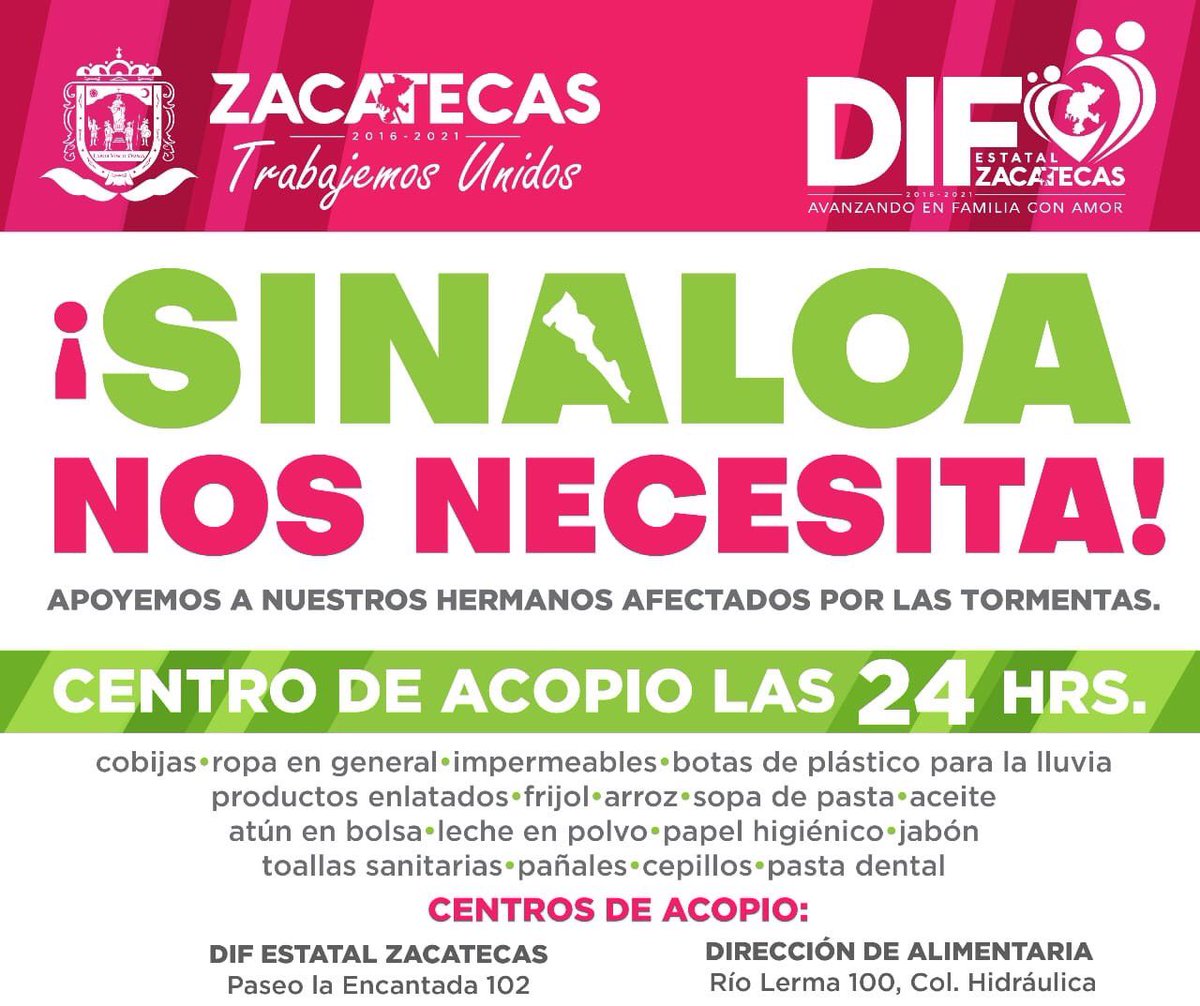 FelipeRmzC's tweet photo. #FuerzaSinaloa Que está situación nos una como país, ¡todos a apoyar! https://t.co/6j5QW8w7sk