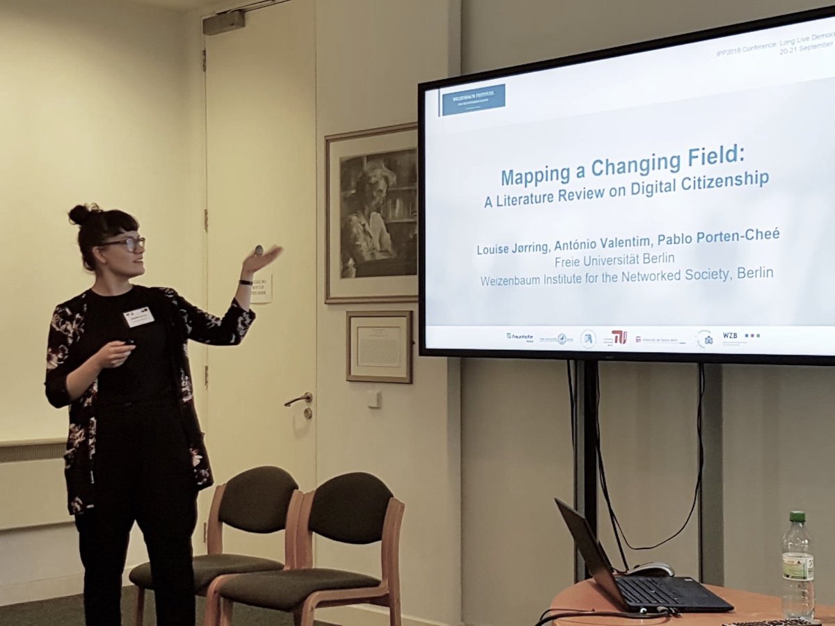 JWI_Berlin's tweet photo. At the #IPP2018 our researchers @QrdKnpfr, @srein_ , @portenchee, Louise Jørring and António D. Valentim present their insights on current challenges for democratic processes in a digital world. @policyinternet https://t.co/SRUbyCqDbR