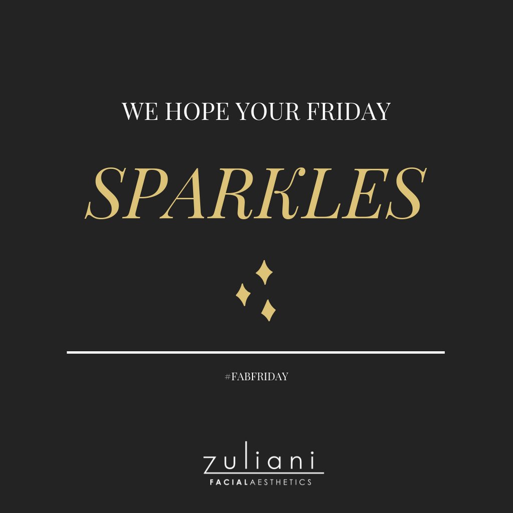 DoctorZuliani's tweet photo. Happy #FriYay!  #ZFA wishes you a wonderful weekend ahead!  

#zulianifacialaesthetics #drzuliani #sparkle #Friday #funfriday #fabfriday #tgif  #weekendvibes https://t.co/Nq69fqn4PF