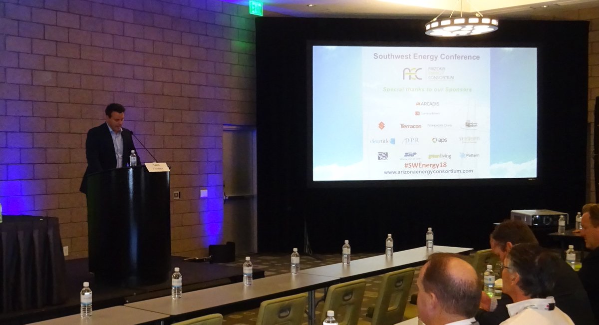 AzEconDev's tweet photo. .@TomForese Kicks off @Az_Energy #SWEnergy18 in #Scottsdale @APSfyi @SRPConnect @DPRConstruction @Sundt @Arcadis_US @terraconlife @FennemoreCraig @curriebrown @GreenLivingAZ https://t.co/ZaAsZMdudY