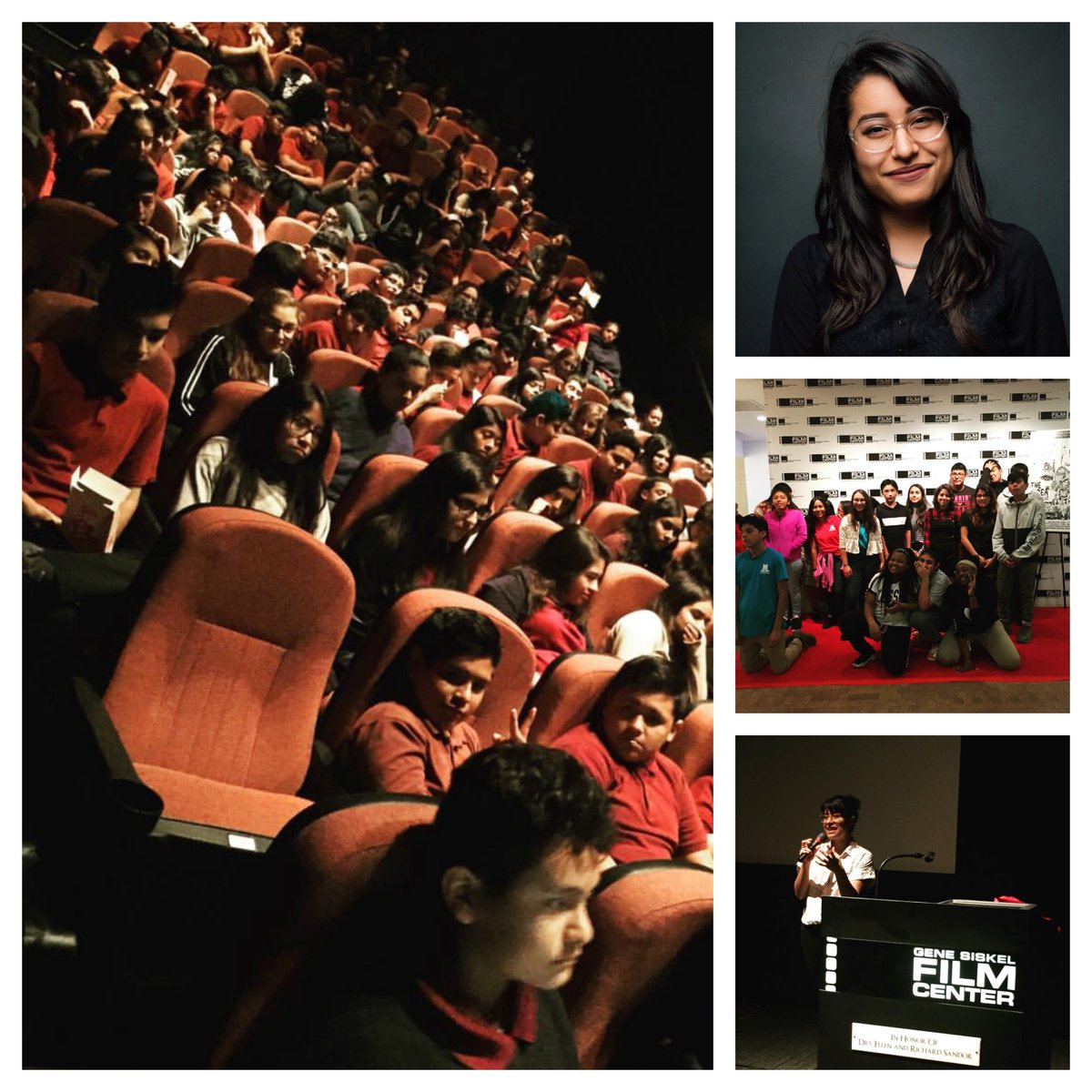 SeptimoDiaMovie's tweet photo. Look at this beautiful audience! Katia Pérez Fuentes from @artinstitutechi led a discussion with 260 attendees from Zapata Elementary and Telpochcalli for an educational screening of En el Séptimo Día @filmcenter. https://t.co/hAZ3EbcAhR