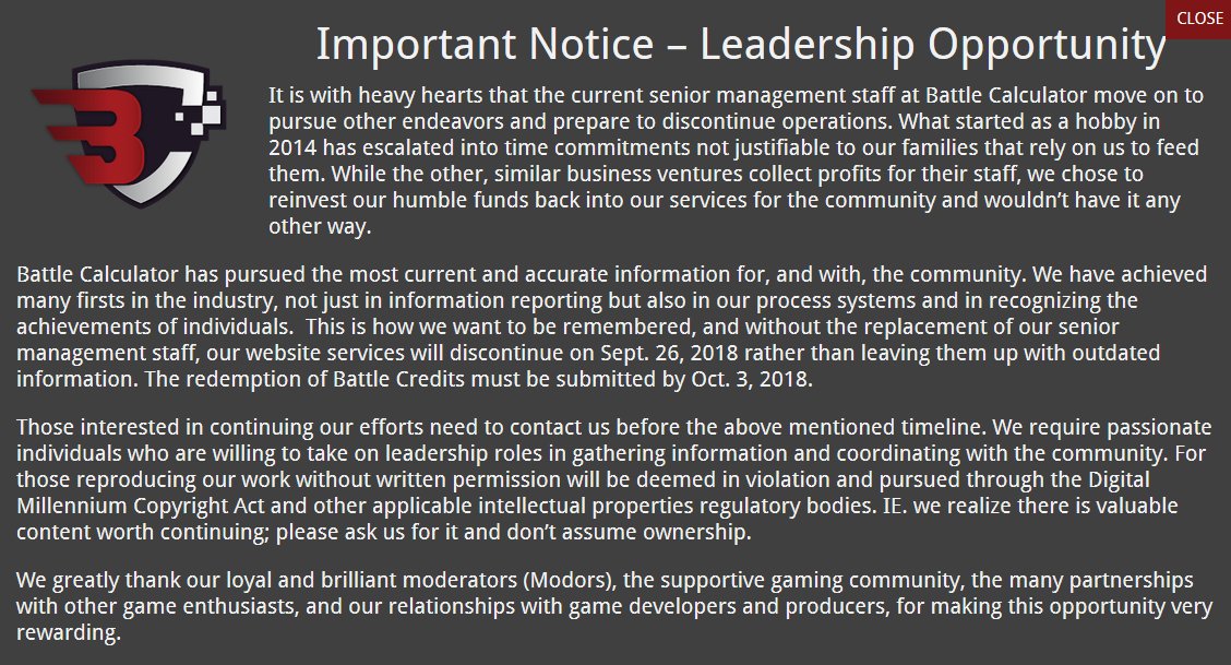 BattleCalculatr's tweet photo. Very painful and important notice from Battlecalculator. Please take the time to read and share as much as possible.     

Thank you all.  
https://t.co/iZtTnD5qFj https://t.co/4DyYzNZrCh