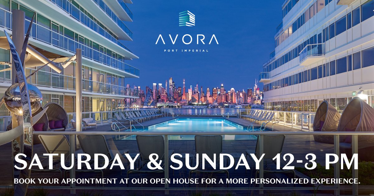 Avora800's tweet photo. Join us for our exclusive Open House this weekend, Saturday and Sunday, from 12pm-3pm. Our Sales Gallery is located at 500 Avenue at Port Imperial in Weehawken. Contact us at https://t.co/tfkylxH4O0 to reserve your appointment! https://t.co/CYNLEyKP2K