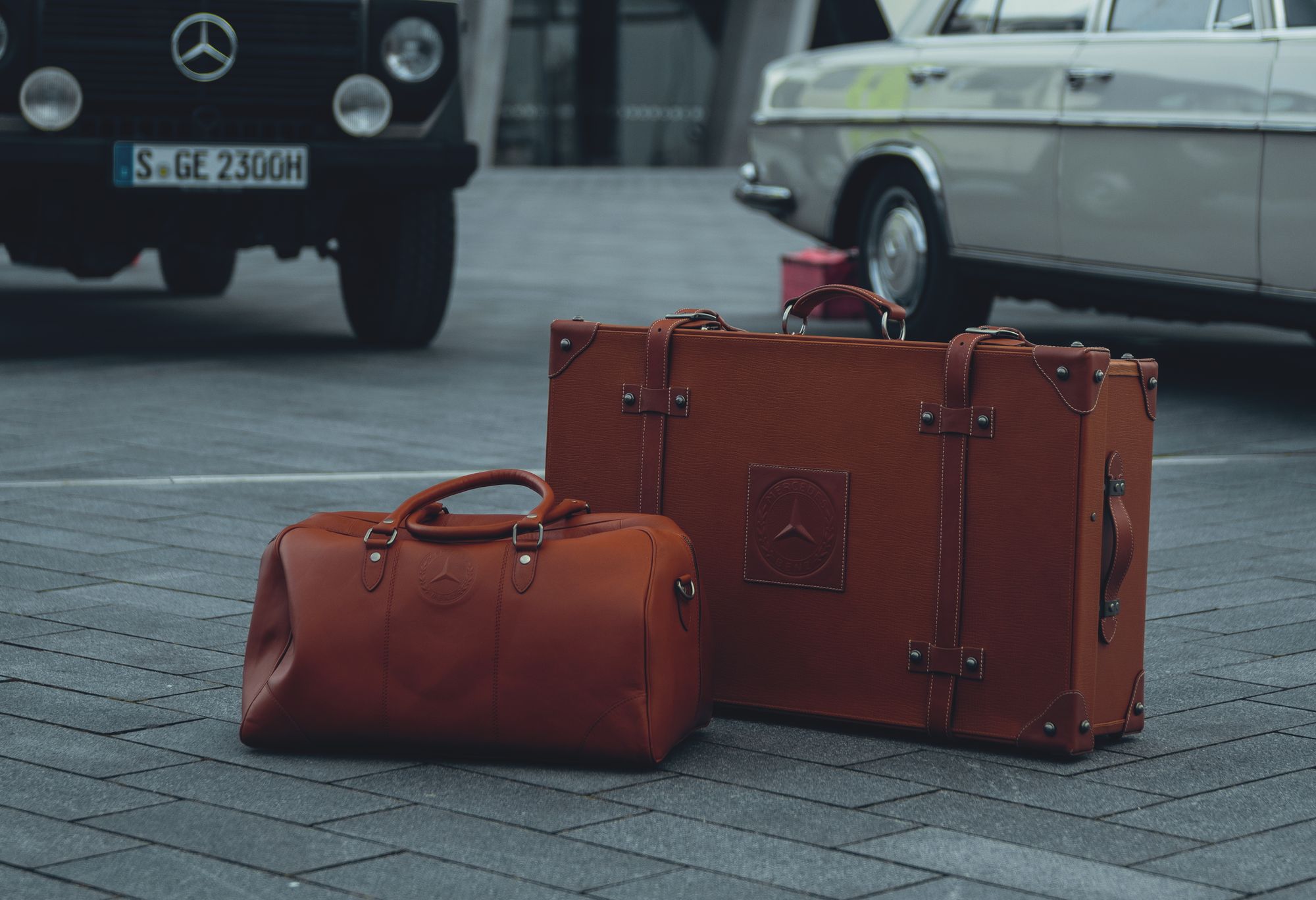 Mercedes-Benz Classic Cognac Leather Suitcase