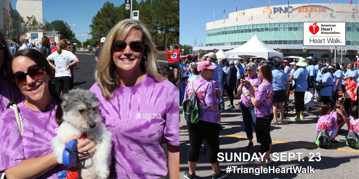 UNCHealthRex's tweet photo. Make a positive difference in our #community & for the people you love! The #TriangleHeartWalk is back again this SUN, Sept. 23, at @PNCArena! Join @RexHealthcare, @AmericanHeartNC, @UNC_Health_Care & many more!! Info:https://t.co/WwJ8dtMdxs #HeartWalk #raleigh #triangleiswhy https://t.co/RIGNMcMgNy