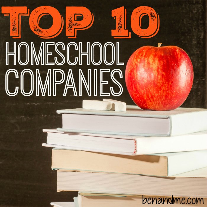 Top 10 #Homeschool Companies - bit.ly/2gecJgf @benandmeblog