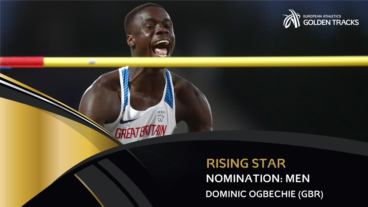 EuroAthletics's tweet photo. RT to vote for Dominic Ogbechie as your male Rising Star!

Ogbechie (16) cleared a world age-15 best and world U18 high jump lead of 2.22m in February before winning the European U18 title in Gyor with 2.16m. 

Voting closes at 12.00 CET on Friday 5 October.
#GoldenTracks https://t.co/OH4xVKyDO3