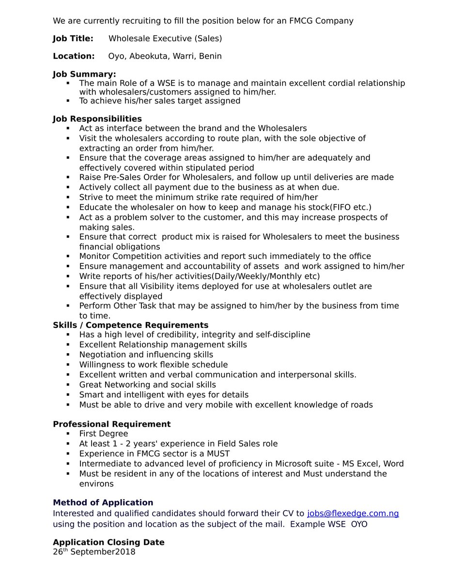 FlexEdgeLimited's tweet photo. We are Recruiting...
#JobSeekersWednesday 
#vacancies #jobsearch #Lagos https://t.co/POlVA79P2U