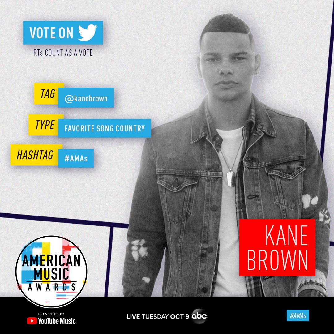 AMAs's tweet photo. We don't know how heaven could be better than @kanebrown winning Favorite Song Country at the #AMAs. 👼 RT to vote for him now! https://t.co/bdj5ZA2c8O