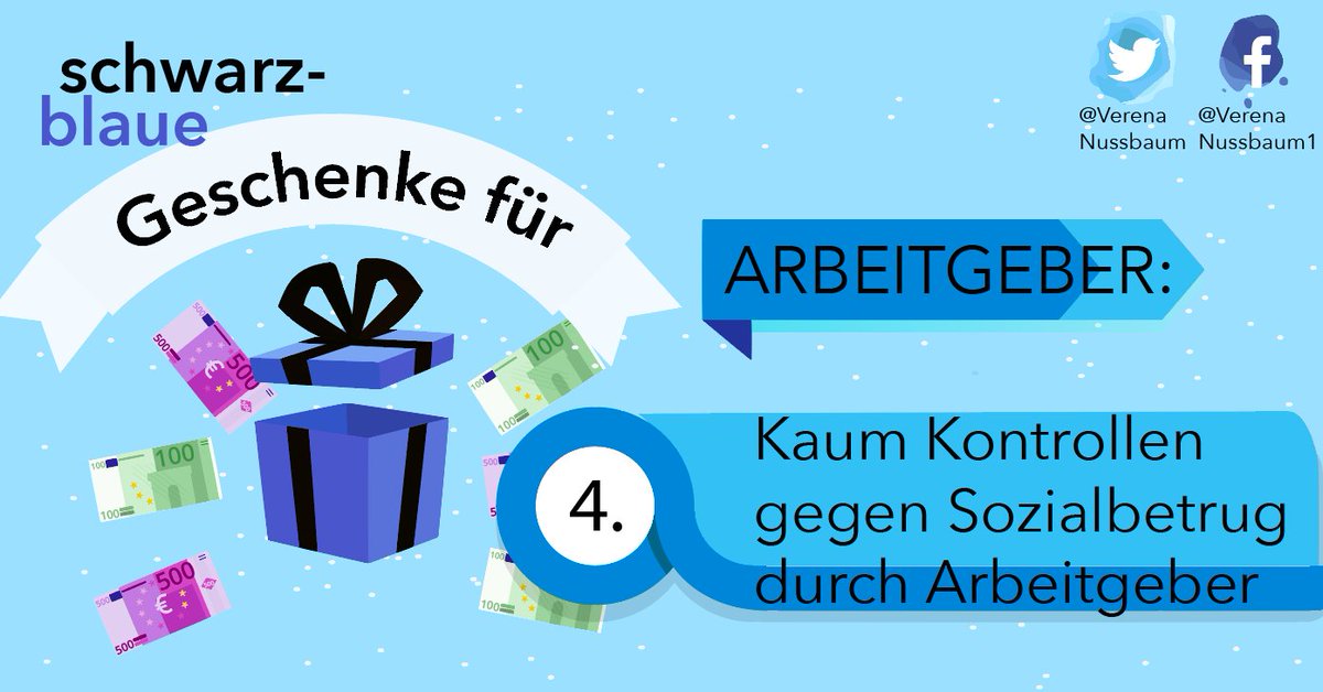 VerenaNussbaum's tweet photo. #Serie #Teil4 Was bedeutet #Reform der #Sozialversicherung für arbeitende Leute? Prüfung der Arbeitgeber i.Z. durch Finanzämter (weniger Zuständigkeit) > schlechtere Prüfung = Verluste für Arbeitnehmer bei Krankengeld, Wochengeld, Pensionen, etc.! #unsozial #SchwarzBlau https://t.co/l5jxnVVuN1
