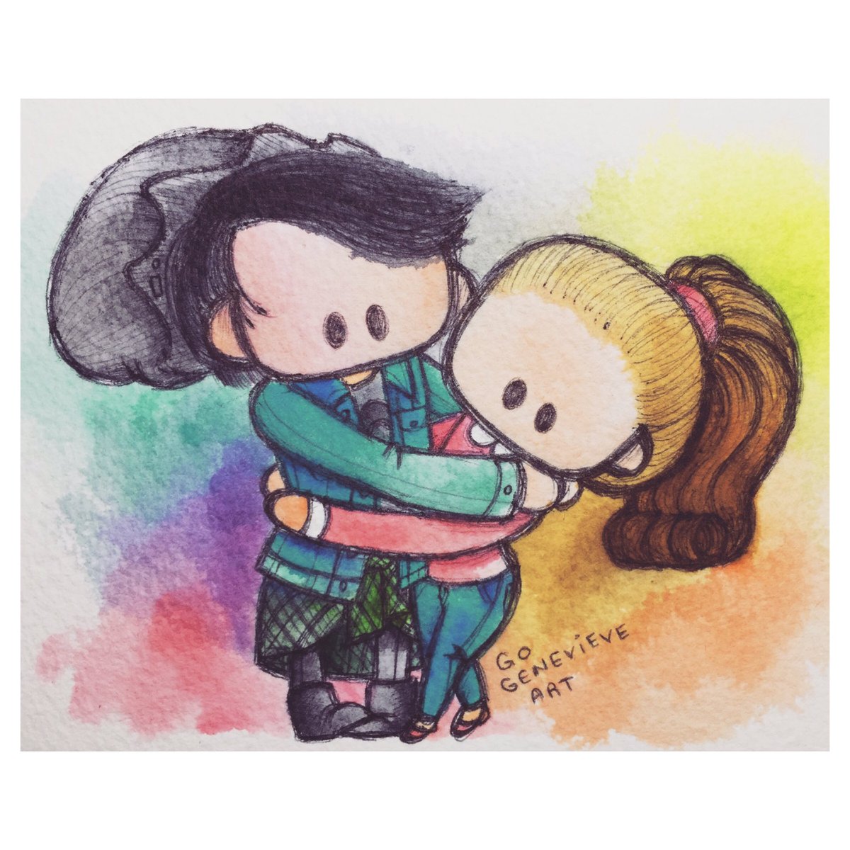gogenevieve's tweet photo. A lil experiment with a plain ol' ballpoint pen and some watercolor π¨ #bughead #riverdale #bugheadart https://t.co/Nmm4PMXxGO
