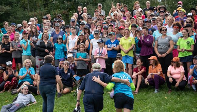 PDGA's tweet photo. The United States Women's Disc Golf Championship kicks off this afternoon! A blend of competition and camaraderie, it continues the upward trend of women's-only events. Check it out: https://t.co/dWAZcQ7Unm https://t.co/DN42iQ9yP1