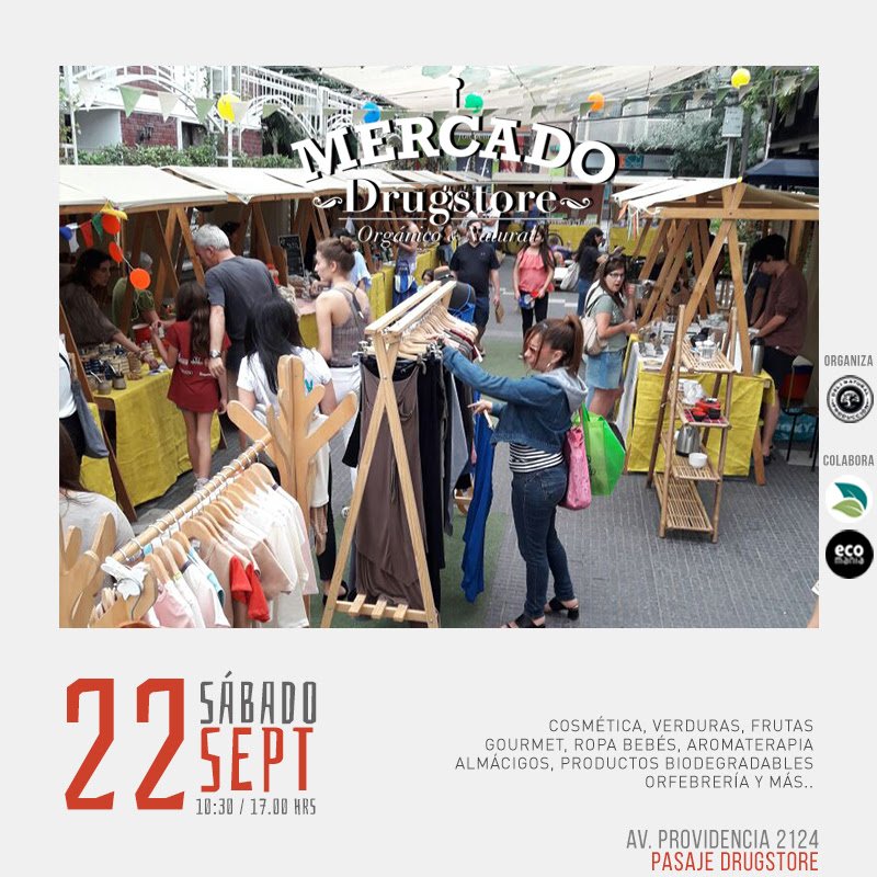 ¡Atención allGreener! Pasamos el dato maravilloso para mañana sábado 22/09. Visita el #MercadoDrugstore para reponer tu despensa con puros productos pro ambiente. ¡Además de hacer Check in y ganar puntos, claramente!