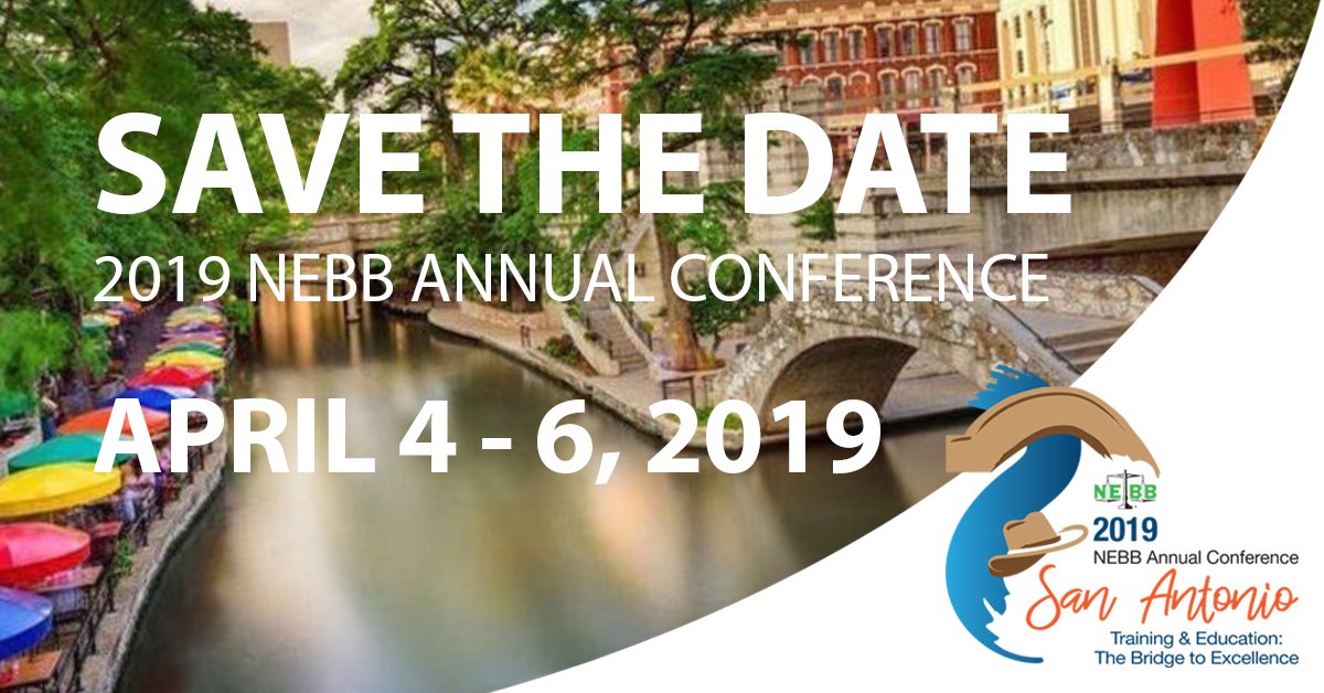 NEBB_Bldg's tweet image. Did you miss us in San Diego? Save the date for the NEBB 2019 Annual Conference in San Antonio, Texas April 4th - 6th, 2019. From the Missions to the Hill Country, San Antonio offers so many things for visitors to see and do. #NEBBAnnualConference