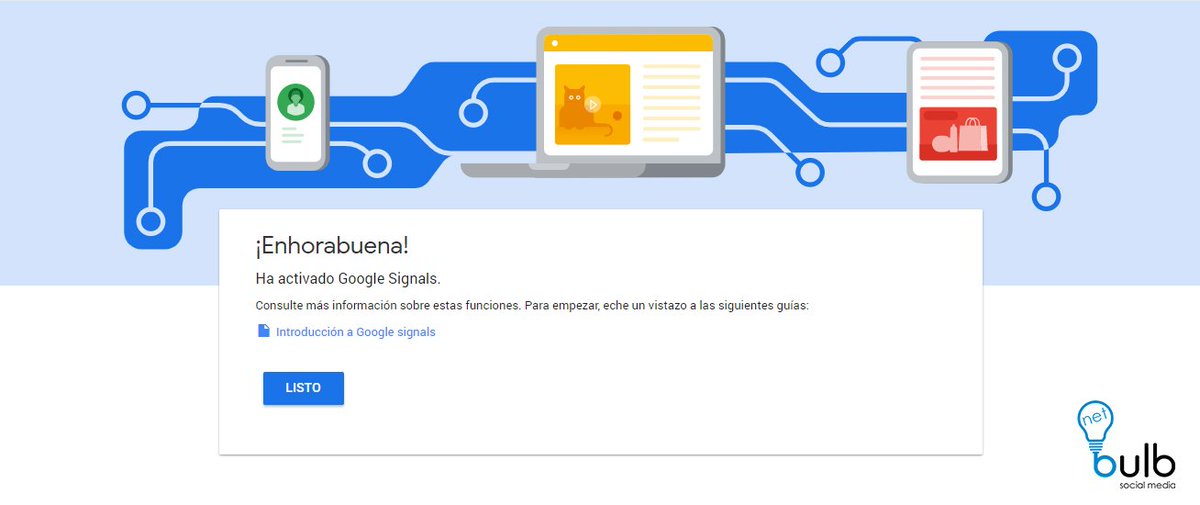 agencianetbulb's tweet image. Al fin Google Analytics nos deja activar la versión Beta de #GoogleSignals, donde podremos ver más funciones de informes y mejorar el remarketing en los distintos dispositivos.