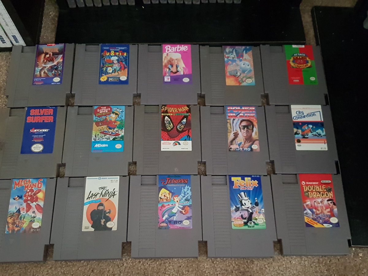 JSR2gamers's tweet photo. 15 down, 4 to go. Slalom, Defender of the Crown will both be here this week, and Mappy and NG3 are both otw from Japan! #big20 #realhardware #NES #bestofnes https://t.co/8FYFlntAmV