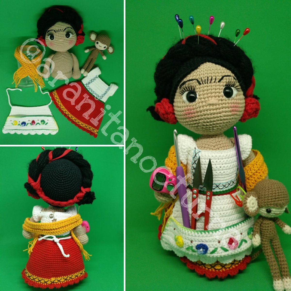 patrón frida costurera amigurumi