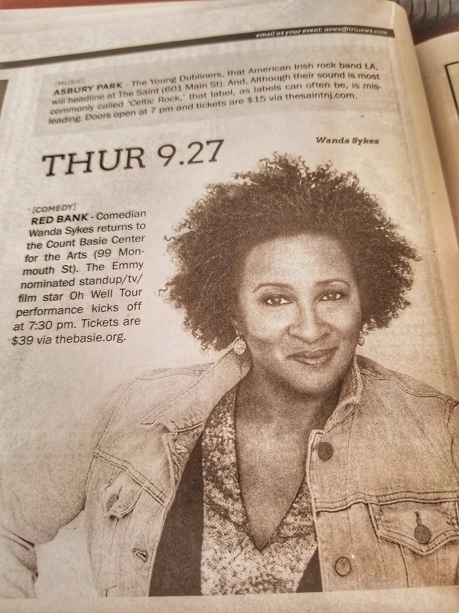 See you Thursday, @iamwandasykes at the @basiecenter in Red Bank!  #ilovewandasykes #femalecomics #lgbtqia #countbasie #countbasiecenter #wandasykes #gayfamilies #gayagenda