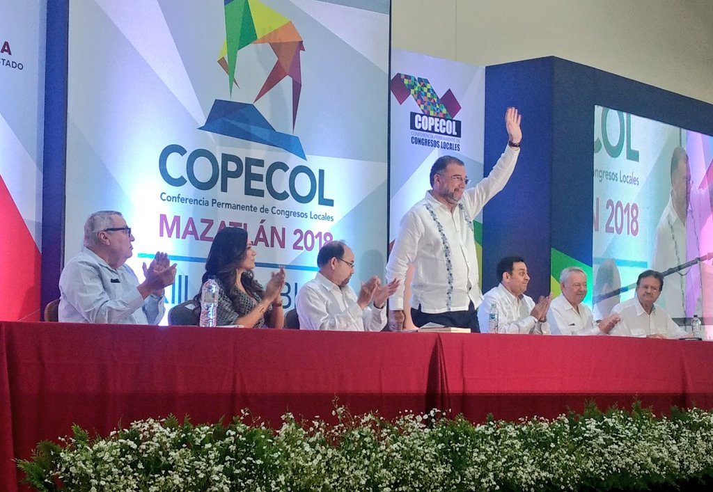 Inicia la ceremonia de inauguración de la XIII Asamblea Plenaria de la #Copecol que preside <a href="/PoloDominguez/">POLO Domínguez</a> Victor Godoy del @HCongresoSin y el subsecretario de <a href="/SEGOB_mx/">Gobernación</a> Felipe Solís Acero