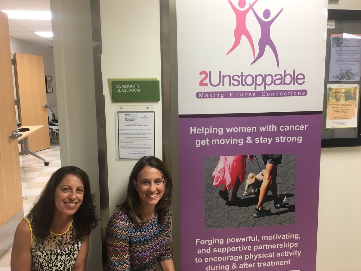 wordsfromVicky's tweet photo. Michelle and Ilana are #CancerFIERCE they started #2Unstoppable and are teaching cancer patients and survivors the importance of exercise. #BidenCancer #VirginiaHospitalCenter https://t.co/n4uHRHU9kq