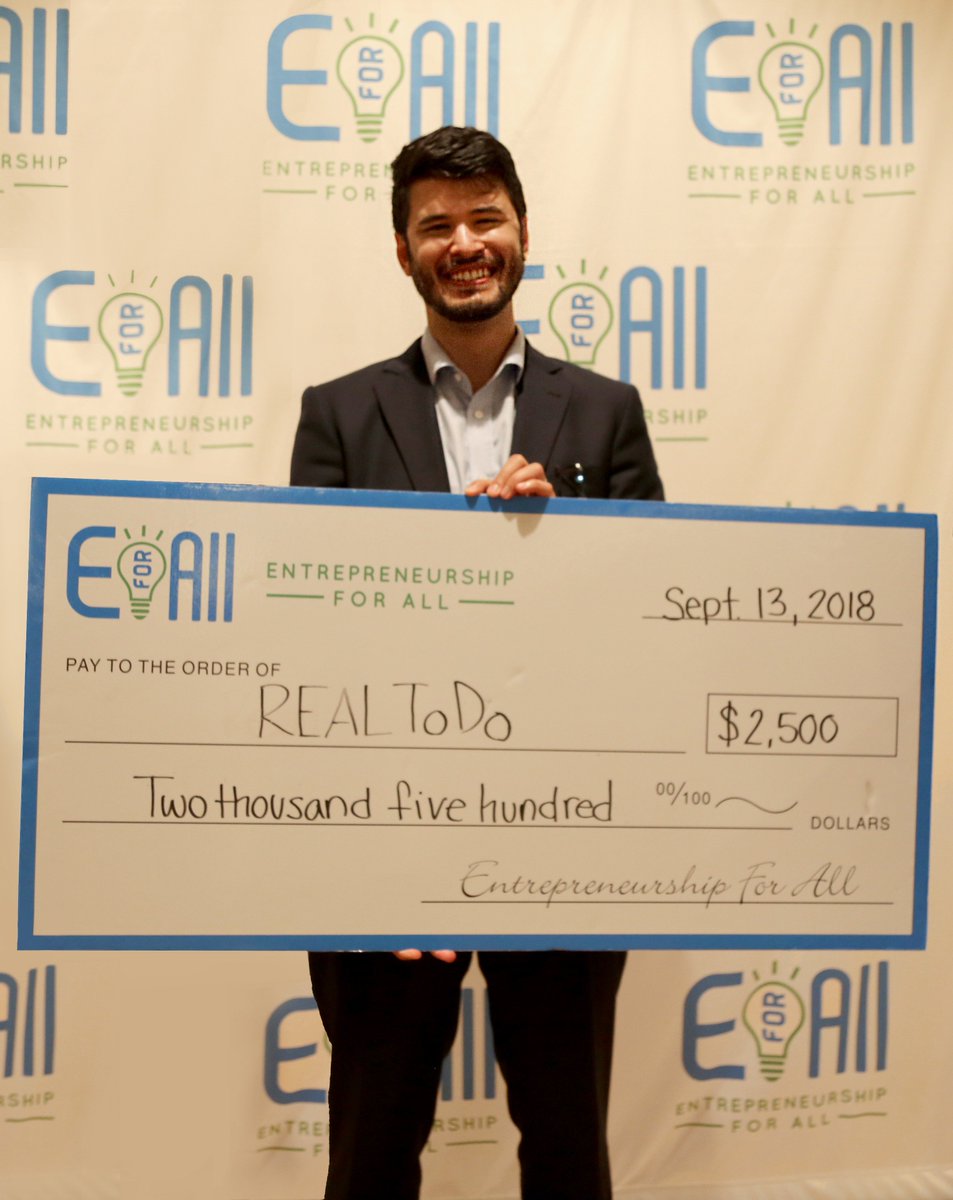 Last week, REALToDo won $2,500 in prize money at the @LoLaEforAll accelerator awards ceremony! Thank you so much to <a href="/eforall/">Engineer Forall</a>, my mentors, and my cohort - we're so proud and lucky to be a part of this community. #realestate #startup #Entrepreneurship #SmallBiz