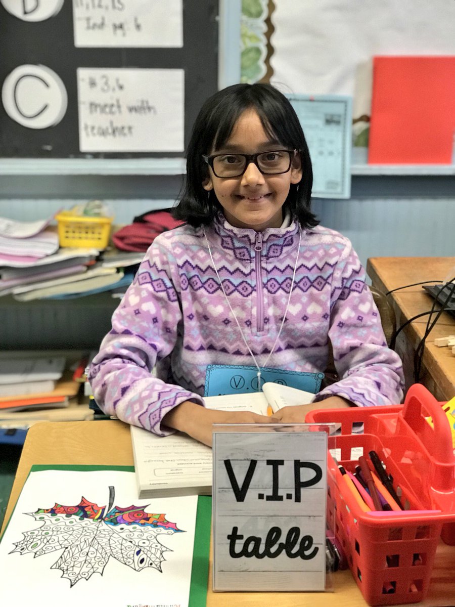 5thgradePS66's tweet photo. Anisha is the first VIP in Class 402! We are so impressed with her work ethic and grit! #ictclassroom #proud #VIPdesk @District27NYC @PS66JKO @NYCSchools https://t.co/lK8f3ekRYC