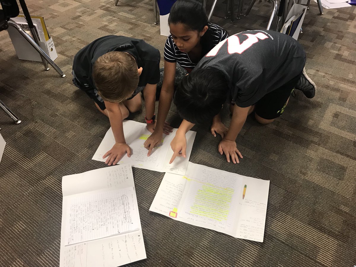 mrs_martinez4th's tweet photo. We have had a great time collaborating through the writing process this week! We explored different creative leads for our personal narratives and shared them in small groups. https://t.co/Zx9f8B9cqP